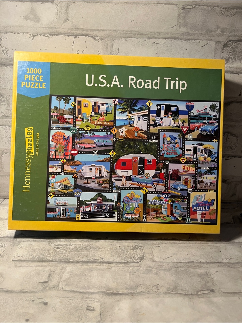 Hennessy Puzzles 1000-Piece Scenic Puzzle - Road Trip USA new